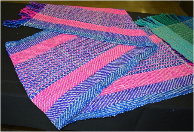Finished shawl from Aurora Guilds team Batty Sheep at the Wheel. Photo: Peggy Lundquist.